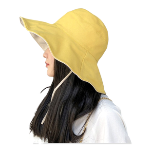 日系双面chic渔夫帽女春夏遮脸大沿帽韩版文艺百搭遮阳帽子防晒帽