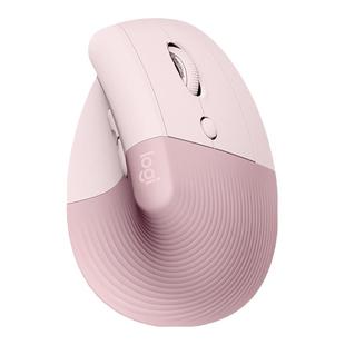 罗技Lift人体工学垂直鼠标无线蓝牙双模静音笔记本办公粉色女拆包