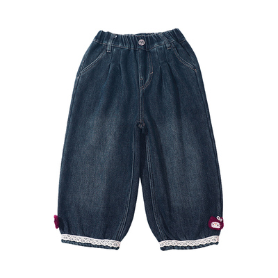 女童加绒牛仔裤一体绒冬装新款