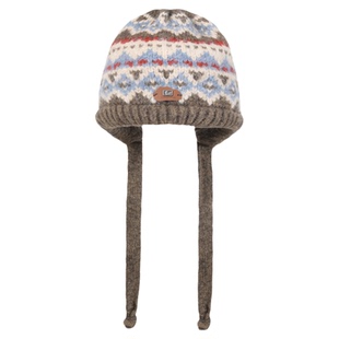 IIING帽控 费尔岛风斜挎包包帽子女秋冬款保暖绑带针织帽一帽两用