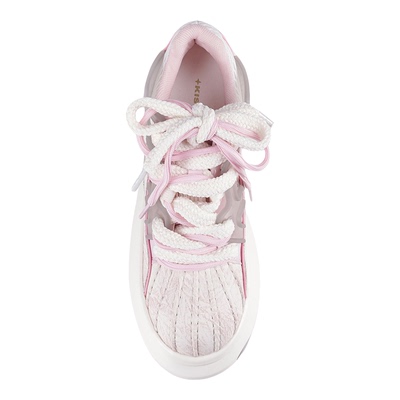 KISSKITTY厚底潮鞋女2026春季新款小众粉色贝壳鞋百搭休闲板鞋