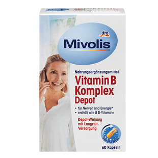 dm德国Mivolis复合维生素B族神经生物素脱发提高新陈代谢叶酸60粒