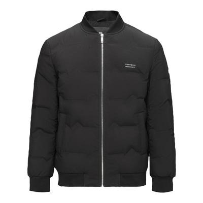 海澜之家立领撞色印花羽绒服商务