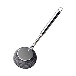 长款不锈钢刷锅神器新款洗锅碗厨房耐用清洁刷长柄钢丝球刷可拆卸