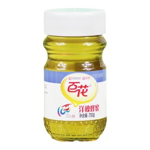 百花牌洋槐蜂蜜花槐花蜜700克g大瓶北京蜂巢取蜜玻璃包装正品包邮