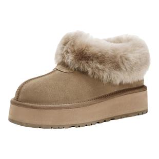 星期六雪地靴女款2025冬季新款加绒加厚女靴时尚毛毛鞋棉鞋