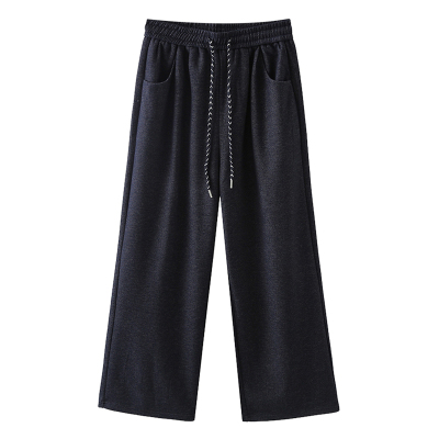 大码女装加绒加厚垂感羊毛阔腿裤