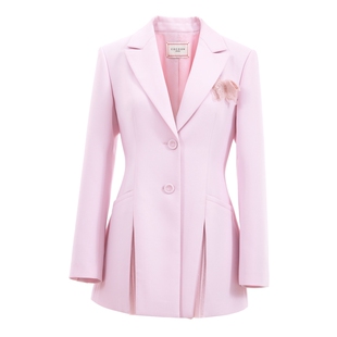 可可尼cocoon 商场同款 2025秋季新款撞色粉色短款小香风短外套女