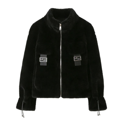 仿水貂毛皮草短外套女冬装设计感皮毛一体宽松加厚保暖毛绒绒大衣