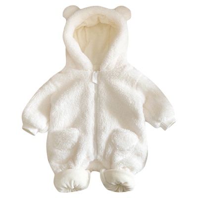 婴儿加绒连体衣宝宝冬装加厚衣服