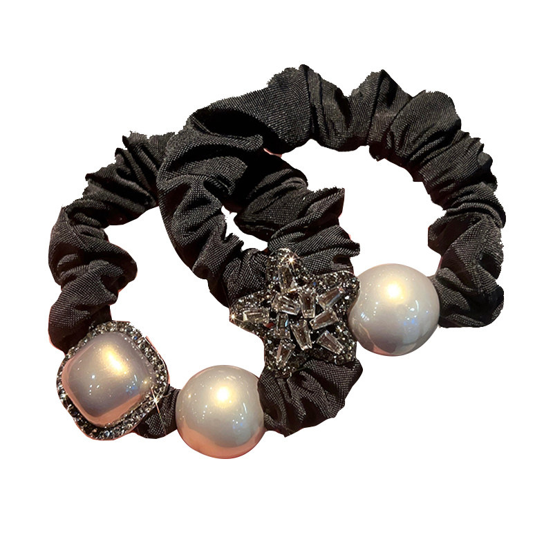高级感东大门新款水钻珍珠大肠发圈气质发绳皮筋女扎马尾丸子头饰