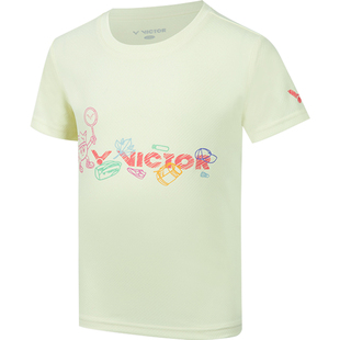 VICTOR威克多胜利儿童羽毛球服青少系列针织男女童运动T恤T-52041