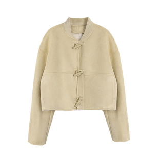 金珍妮jennie同款柔软绒面外套女短款皮毛一体加厚保暖羊羔毛夹克