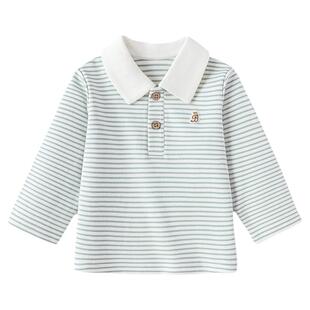 babylove宝宝t恤春秋季纯棉条纹外出上衣婴幼儿百搭polo领打底衫
