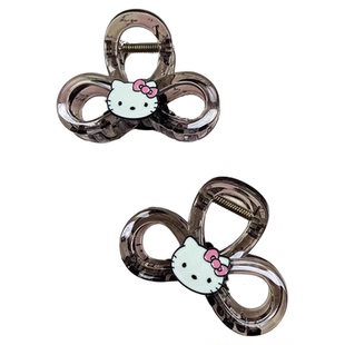 卡通kt猫蝴蝶结抓夹女2025新款少女心后脑勺盘发五角星鲨鱼夹发饰