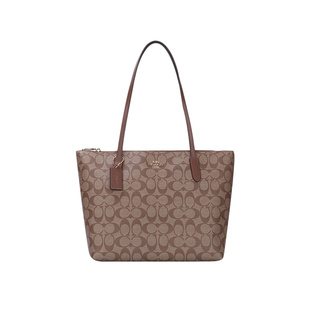 【自营】COACH/蔻驰经典印花女士时尚百搭单肩手提托特包4455通勤