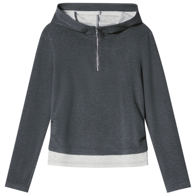 【周雨彤同款】诗篇专选雅丹风烫钻撞色假两件云感绒连帽针织衫