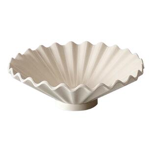 觅屿 陶瓷百褶果盘装饰果碗法式轻奢高档家用收纳艺术感餐桌摆件