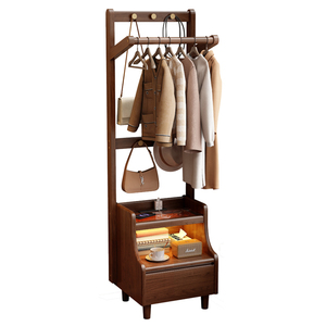 实木落地衣帽架多功能收纳挂衣架