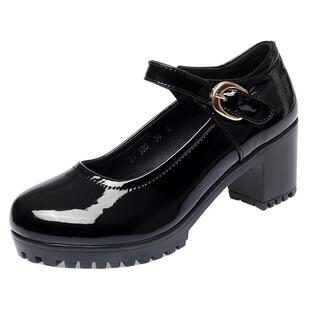 闰月鞋妈妈旗袍模特走秀高跟鞋单鞋女鞋子真皮软底跳舞鞋红色皮鞋