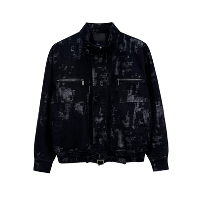 立领秋冬宽松水洗做旧哈灵顿夹克