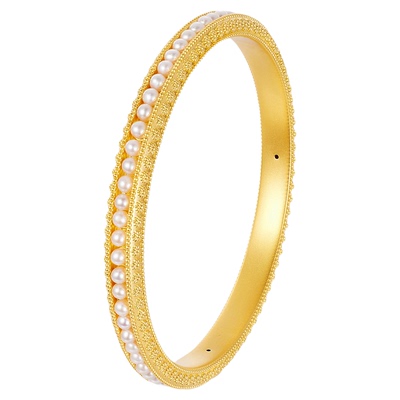 宝石矿工'足金婉容珍珠镯耳饰'