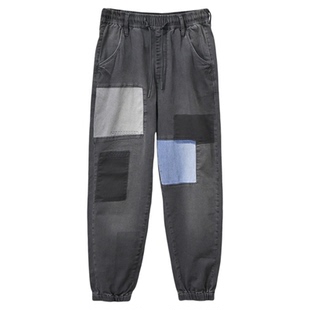 莫代尔牛仔裤男女薄款ABLE JEANS束脚裤松紧腰运动酷跑休闲哈伦裤