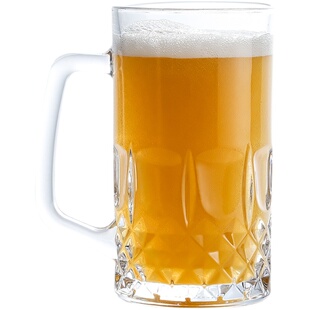 玻璃大号啤酒杯商用扎啤杯大容量网红带把水杯茶杯酒吧精酿啤酒杯