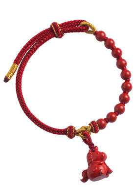 福一方男女朱砂编绳手串马年