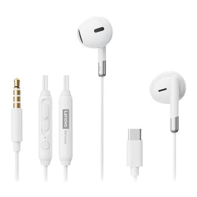 联想有线耳机高音质半入耳式3.5mm圆孔typec适用手机电脑苹果小米