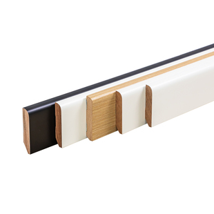 艳凌 纯实木踢脚线烤漆番龙眼木质斯托白珍珠白色家居地脚线6公分