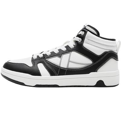 特步男棉鞋板鞋高帮加绒保暖