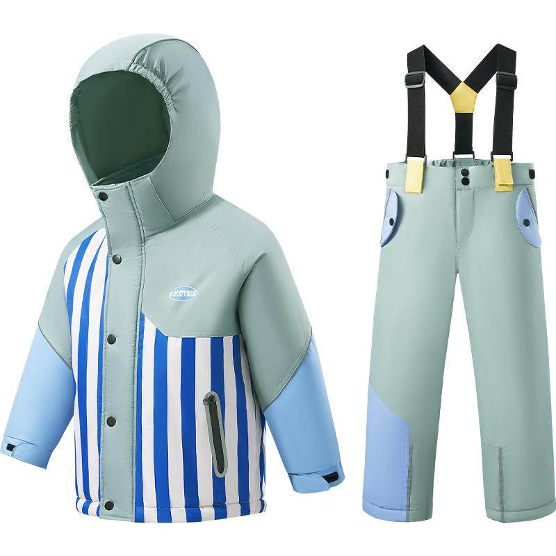 KK树儿童滑雪服套装男女童分体滑雪衣裤防风防水保暖户外滑雪装备