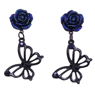 ins暗黑系少女日系洛丽塔小众设计复古黑色精致无耳洞耳夹酷耳饰