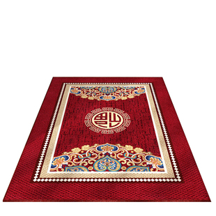 新中式入户门地垫2025新款家用喜庆红色结婚乔迁地毯新年入宅防滑