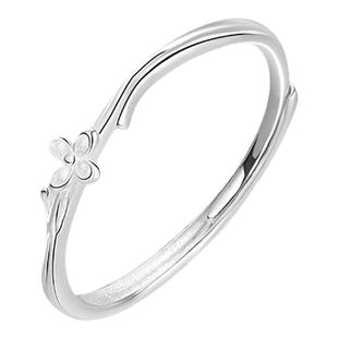 足银999戒指女相思丁香花朵通体正品纯银指环活口高级感ins风戒子