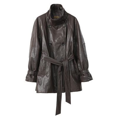 鸭鸭时尚甜酷皮衣羽绒服