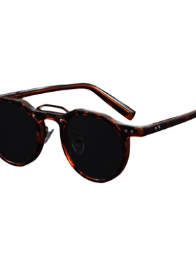 小圆框仿板材嘻哈朋克墨镜时尚潮