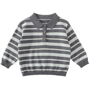 【山羊绒】儿童毛衣秋季保暖男童针织polo衫女童休闲秋装宝宝上衣