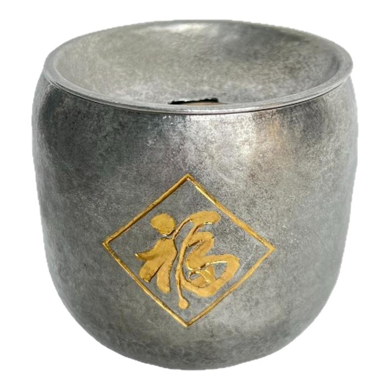 锡雕侠侣非遗手工98金箔茶渣桶