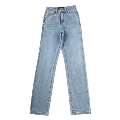 复古浅蓝阔腿裤长裤牛仔宽松拖地