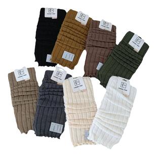 细细条 针织袜套女秋冬y2k辣妹日系小腿堆堆袜中长筒腿套半袖手套