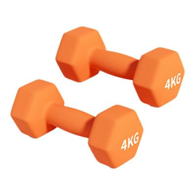哑铃男士健身家用4kg一对实心浸塑纯铁亚玲3kg10kg青少年锻炼健身