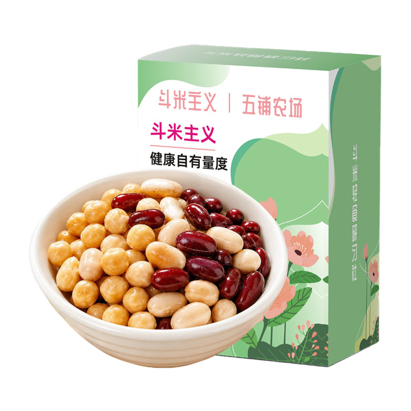 纯蒸粗粮三色豆软糯开袋即食鹰嘴豆红腰豆芸豆白芸豆粗粮代餐轻食
