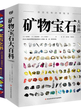 现货正版 矿物宝石大百科(共2册)+宝石之书 了解矿物学习矿物学知识的书 宝石鉴赏图集宝石科普百科全书 科普读物鉴宝指南