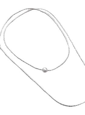 925银女OT扣贝珠项链百搭随意