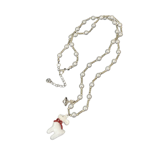 彩色方块Kitty猫爱心长款项链女小众设计感可爱甜美毛衣链配饰ins