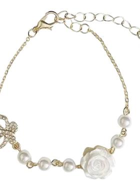 【六条装】铃兰花手链女小清新山茶花串珠拼接设计闺蜜手链礼物