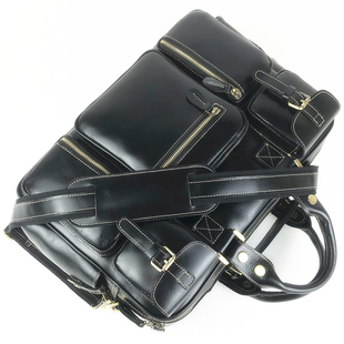 欧美大牌 复古大号公文包 旅行女包商务包 真皮包 手工牛皮男包袋