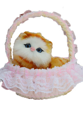 花篮会叫送同学闺蜜猫咪毛绒玩具